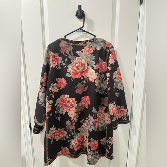 Rain & Rose floral kimono open cardigan Sz L Gardencore Cottagecore EUC - Picture 3 of 9
